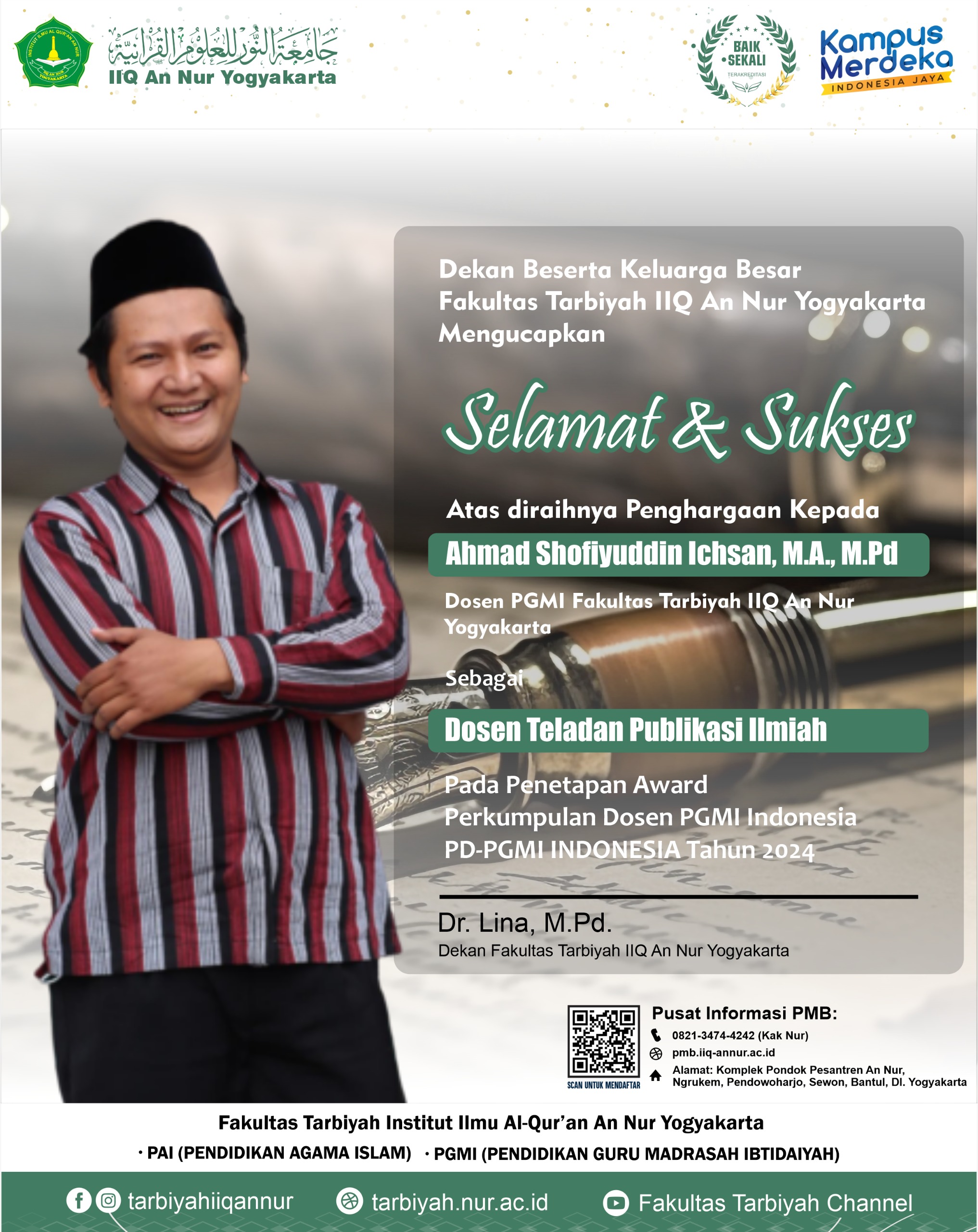 Dosen IIQ An Nur Yogyakarta Sabet Dua Prestasi Tingkat Nasional