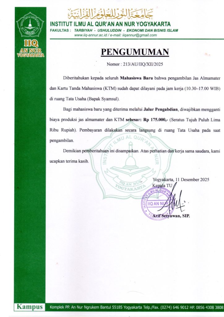 WhatsApp Image 2025 12 15 at 4.07.22 PM - Pengumuman Pengambilan Jas Almamater dan KTM bagi Mahasiswa Baru