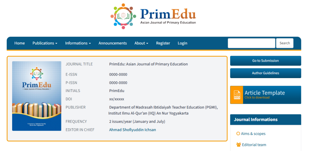 Screenshot 2026 02 11 124823 - PGMI Fakultas Tarbiyah IIQ An Nur Yogyakarta Luncurkan Rumah Jurnal dan Terbitkan Edisi Perdana “PrimEdu”