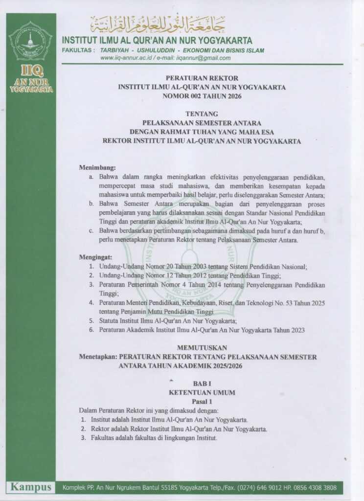 Peraturan Rektor No 002 Tahun 2026 Pelaksanaan Semester Pendek page 0001 - Peraturan Rektor No 002 Tahun 2026 Pelaksanaan Semester Pendek